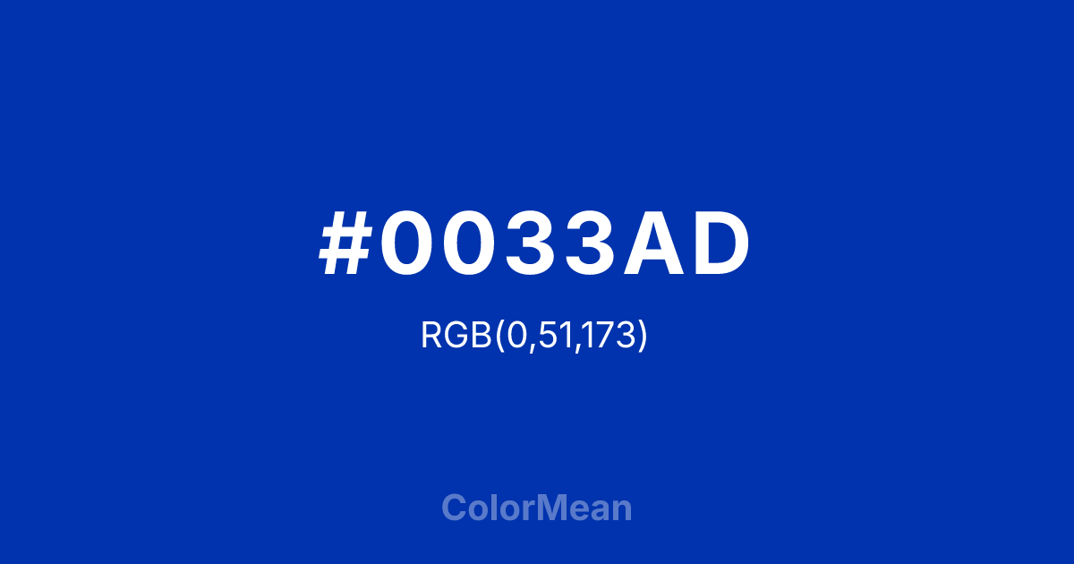 #0033AD color swatch