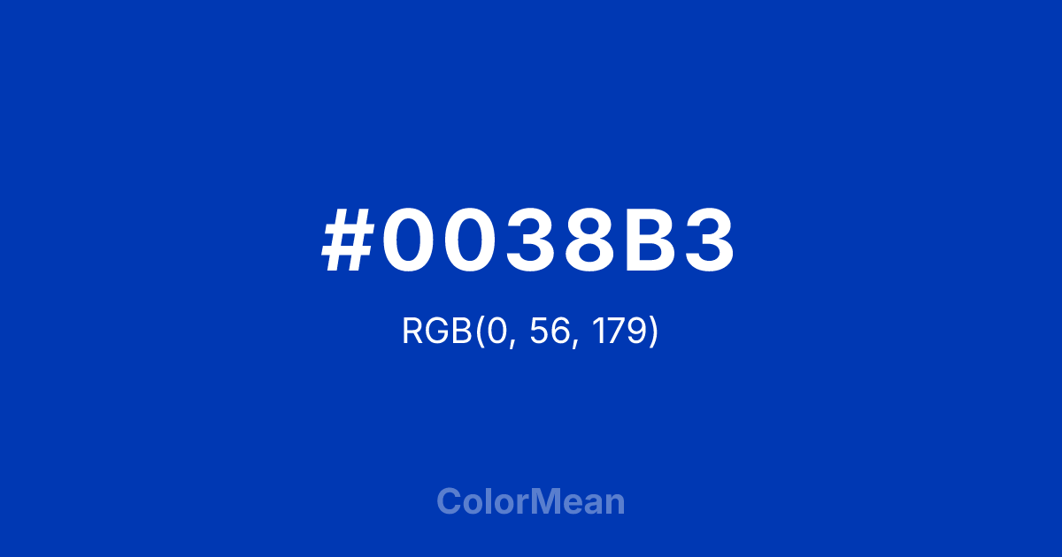 #0038B3 color swatch
