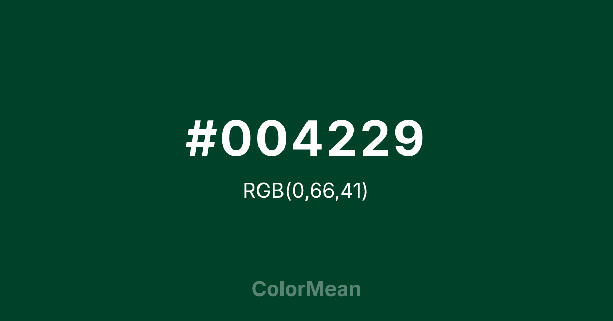 #004229 color swatch