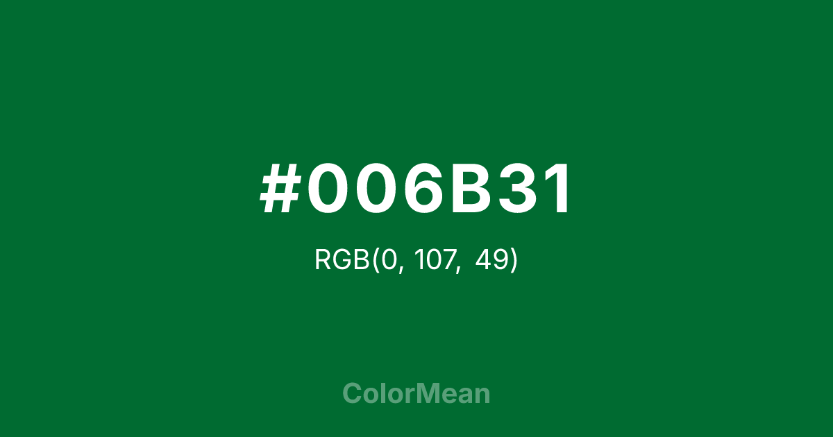 #006B31 color swatch
