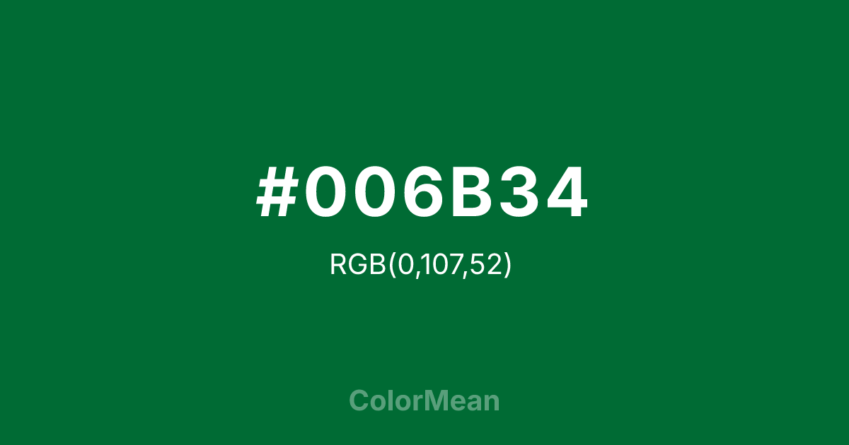 #006B34 color swatch