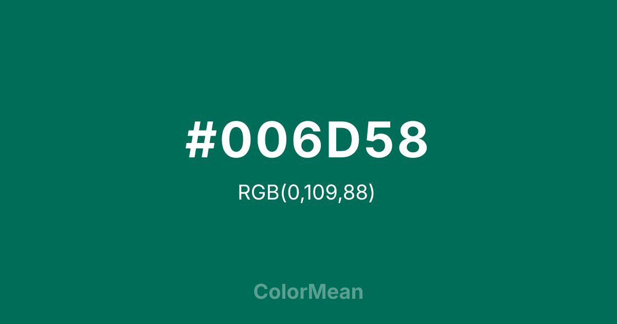 #006D58 color swatch