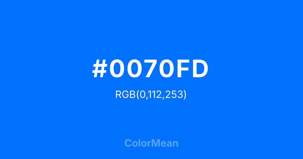 #0070FD color swatch