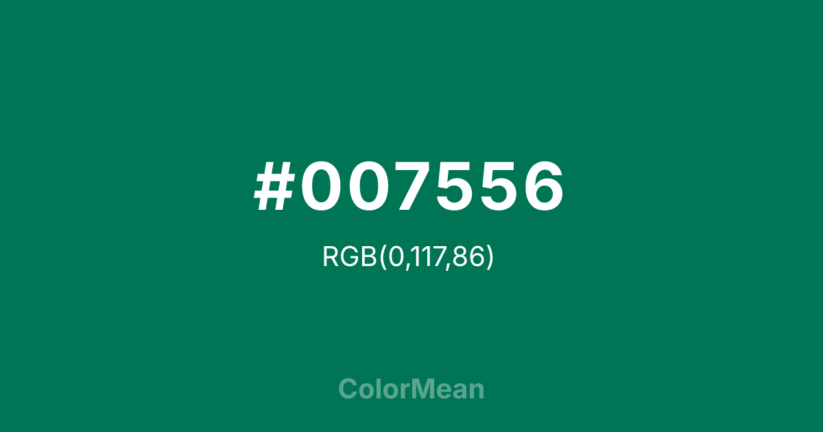 #007556 color swatch