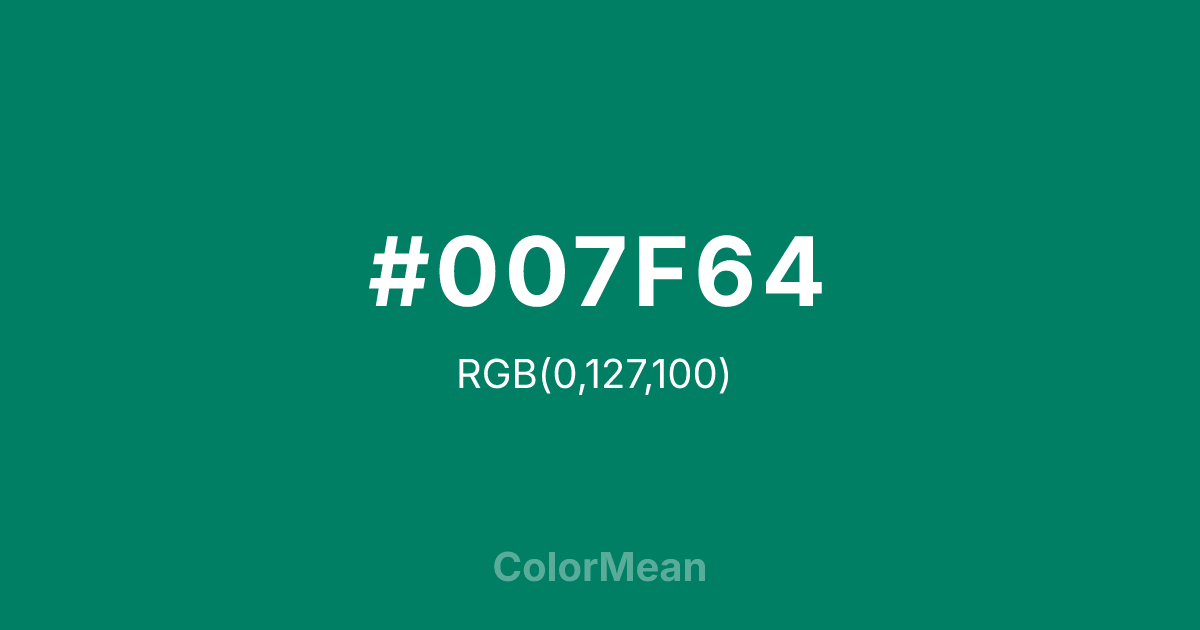 #007F64 color swatch