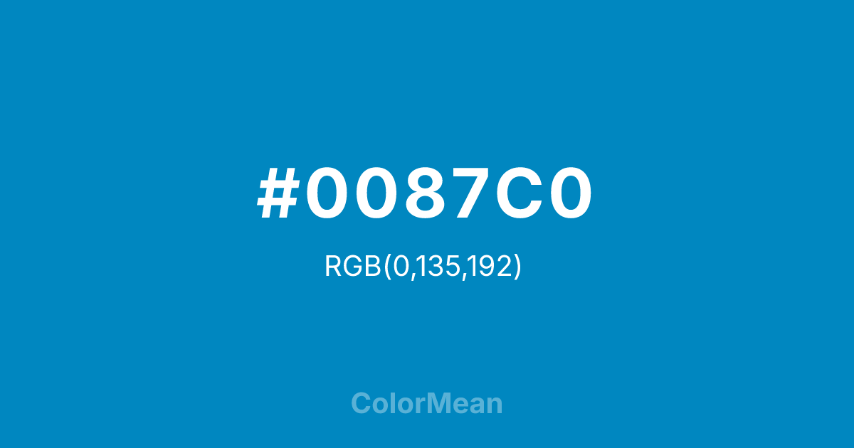 #0087C0 color swatch