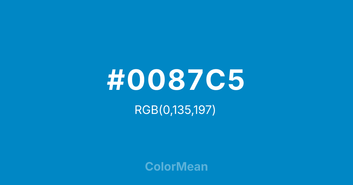 #0087C5 color swatch