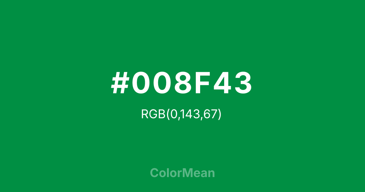 #008F43 color swatch