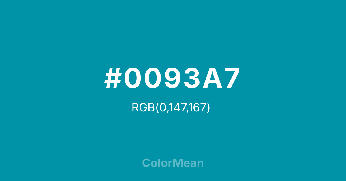 #0093A7 color swatch