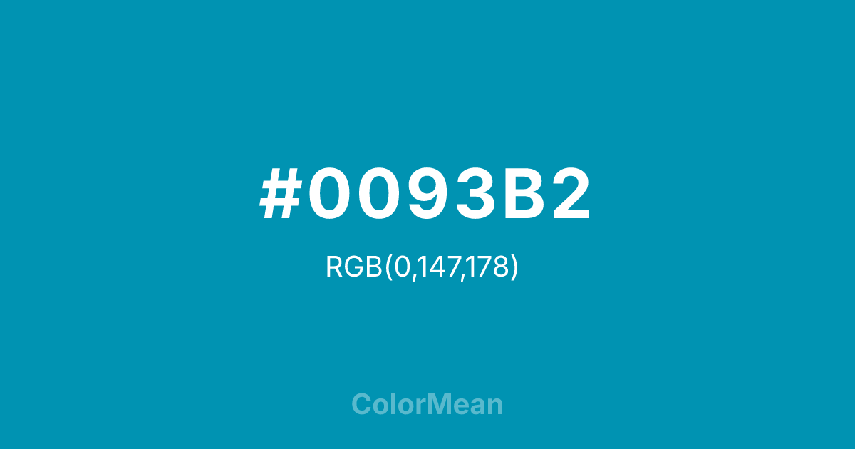 #0093B2 color swatch