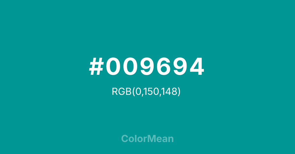 #009694 color swatch