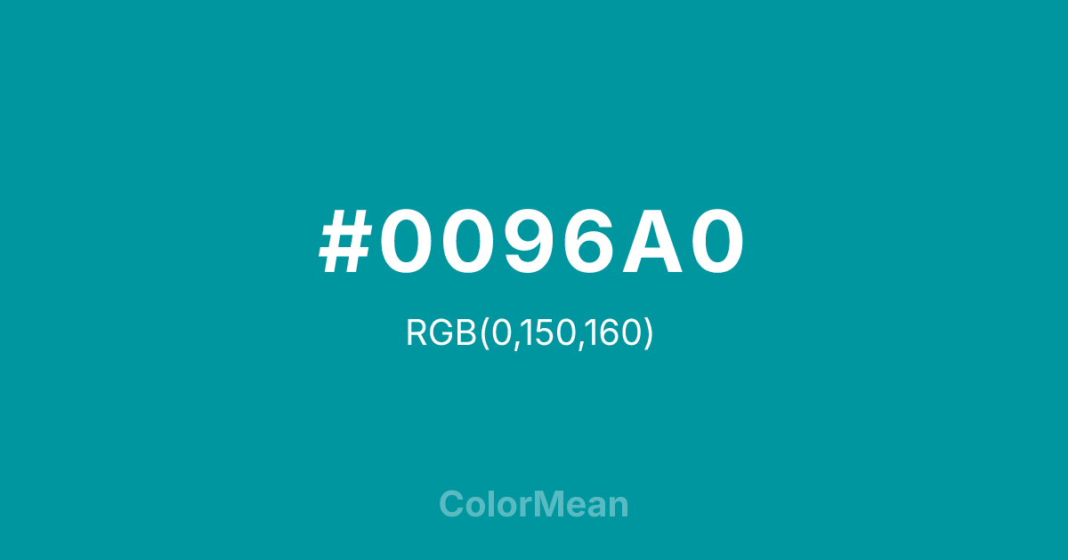 #0096A0 color swatch
