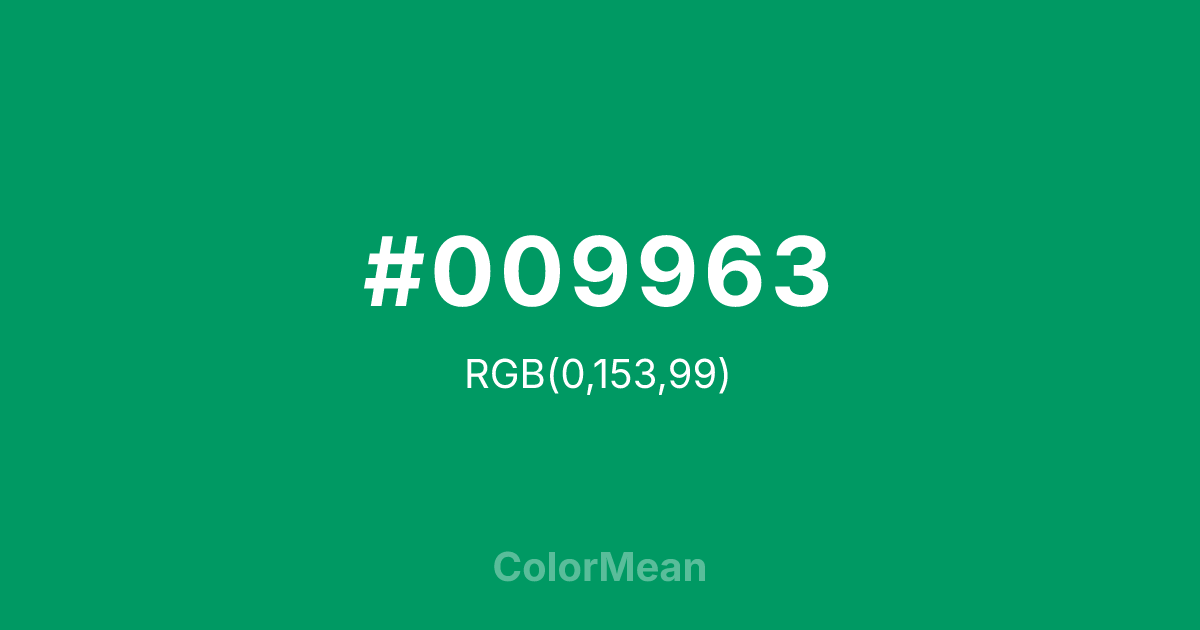 #009963 color swatch