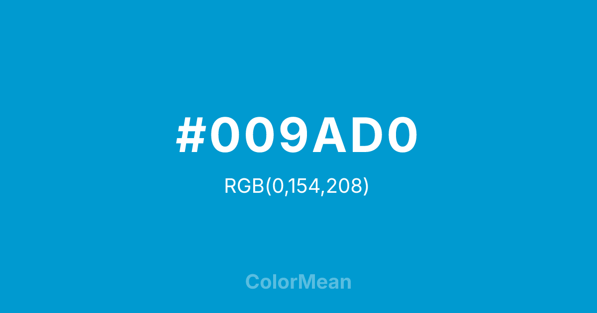 #009AD0 color swatch