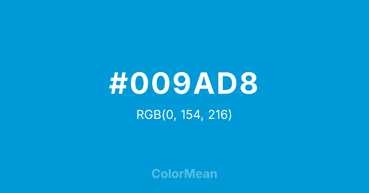 #009AD8 color swatch