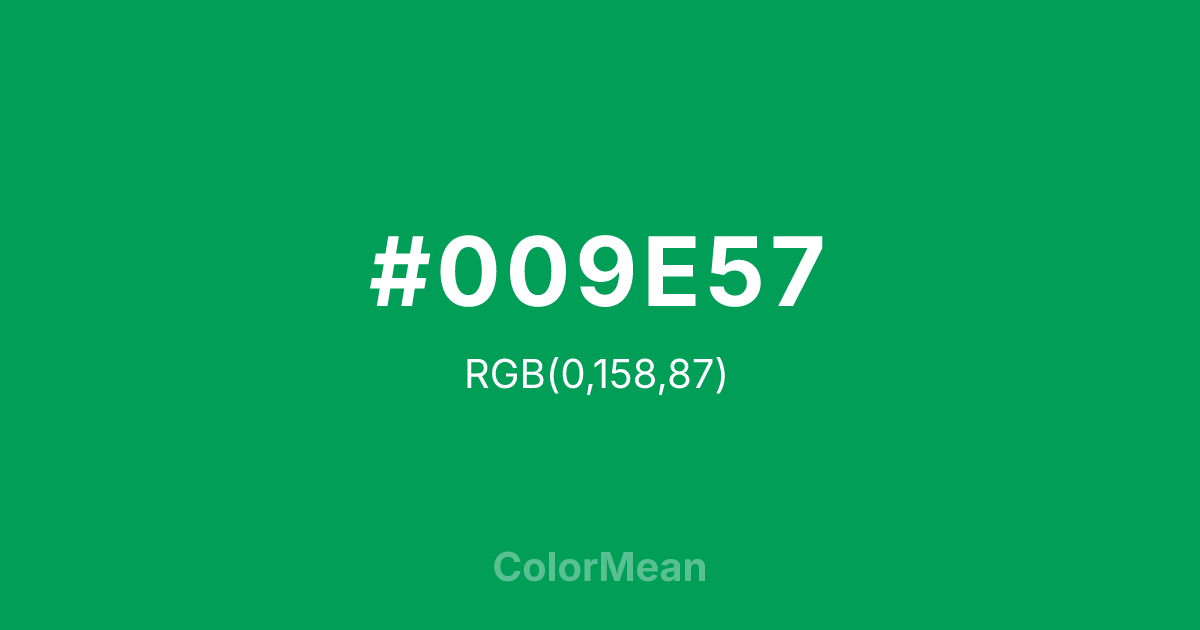 #009E57 color swatch