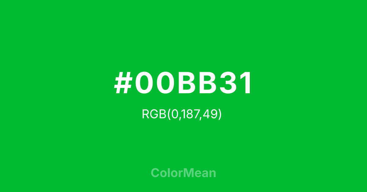 #00BB31 color swatch