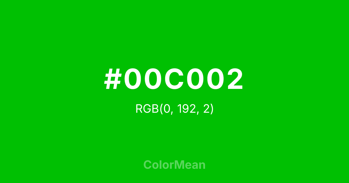 #00C002 color swatch
