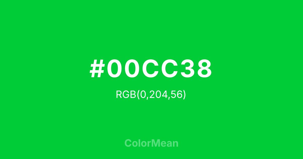 #00CC38 color swatch