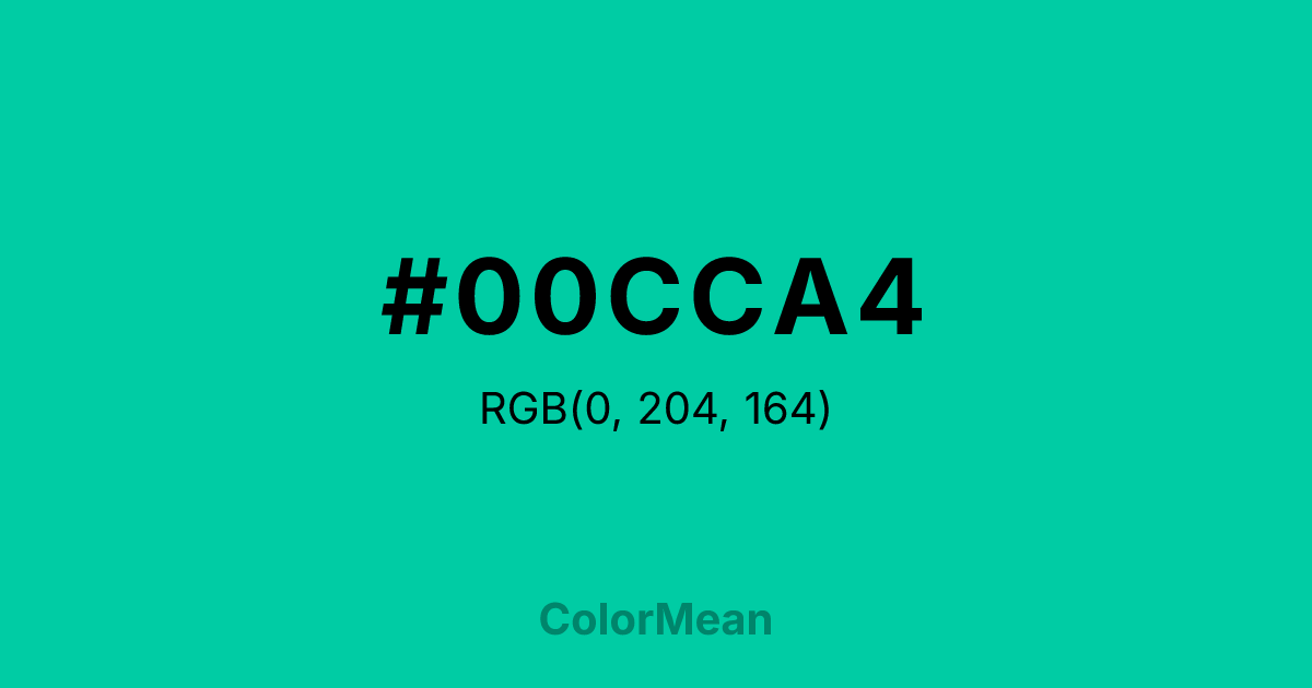 #00CCA4 color swatch