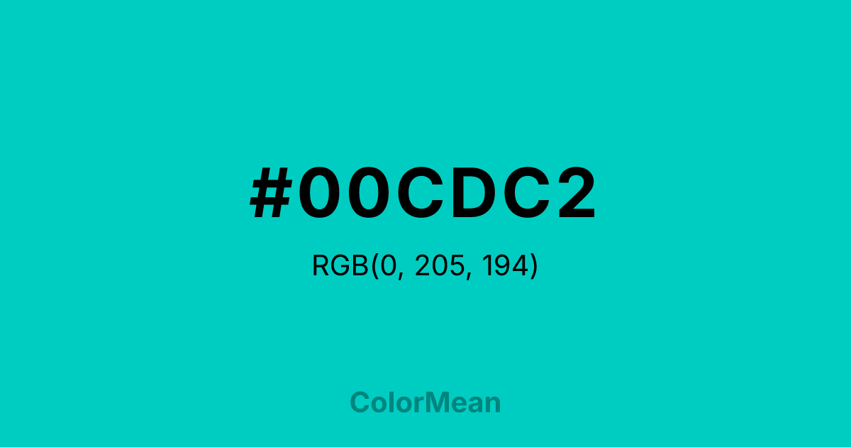 #00CDC2 color swatch