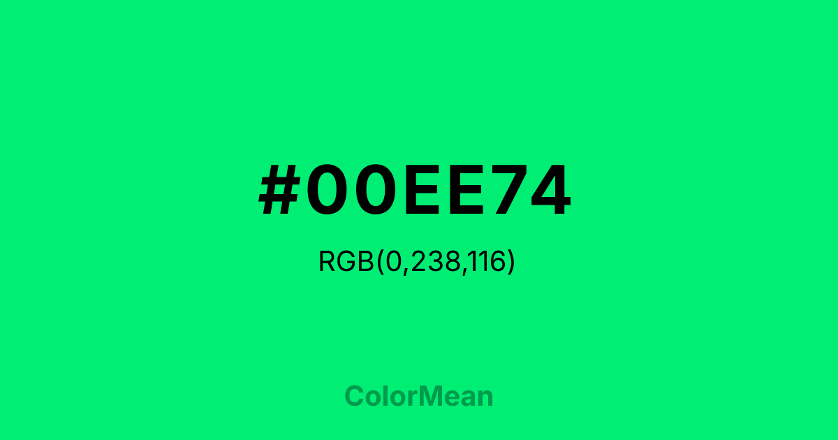 #00EE74 color swatch