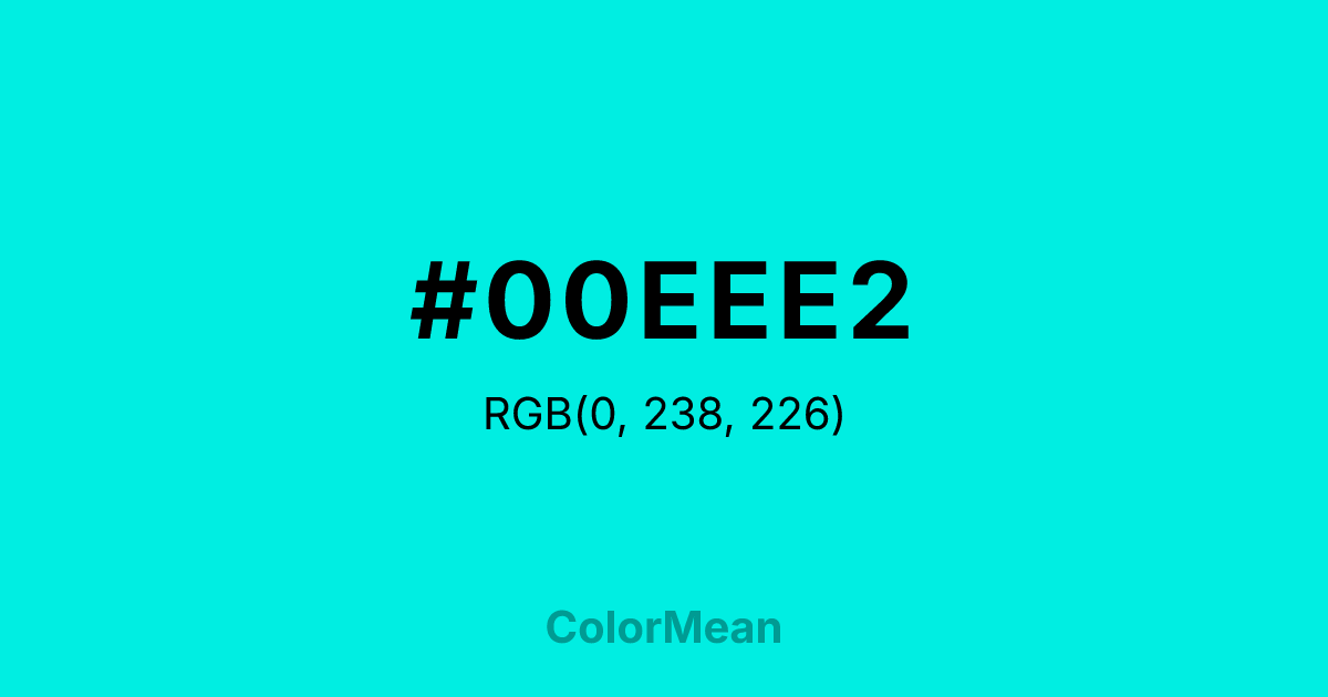 #00EEE2 color swatch