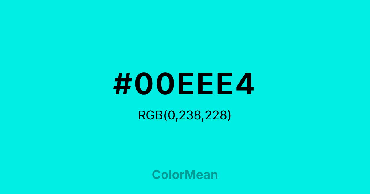 #00EEE4 color swatch