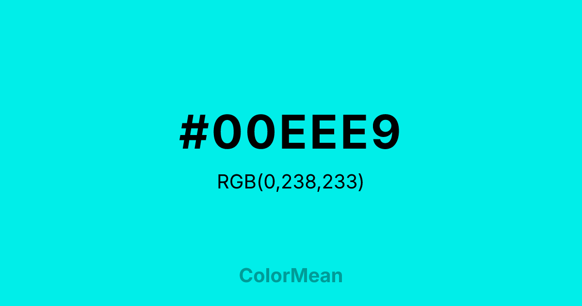 #00EEE9 color swatch