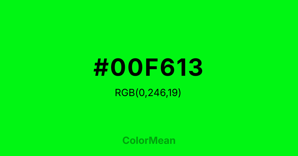 #00F613 color swatch