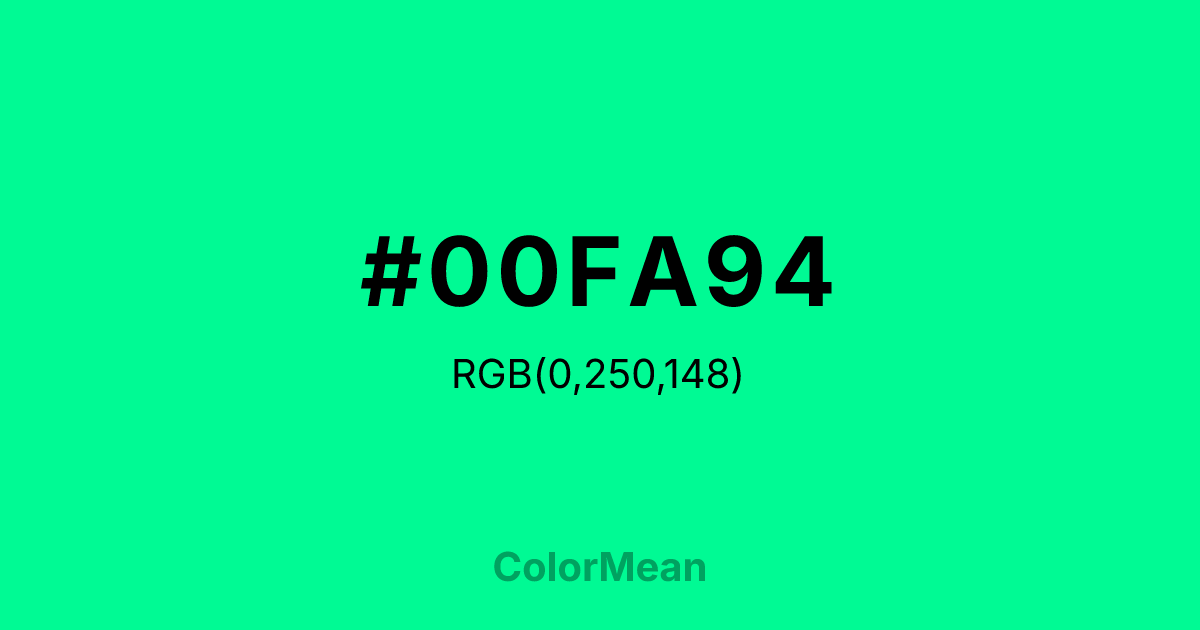 #00FA94 color swatch