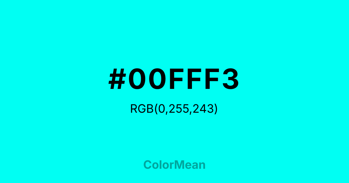 #00FFF3 color swatch