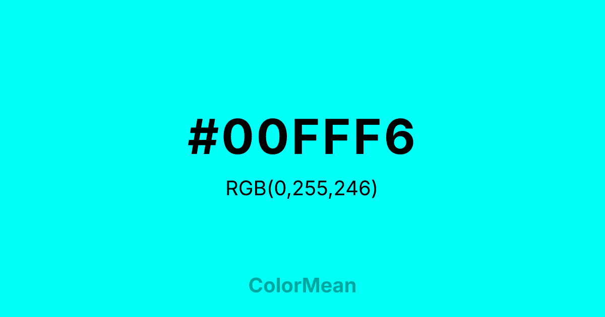 #00FFF6 color swatch