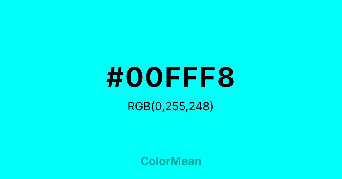 #00FFF8 color swatch