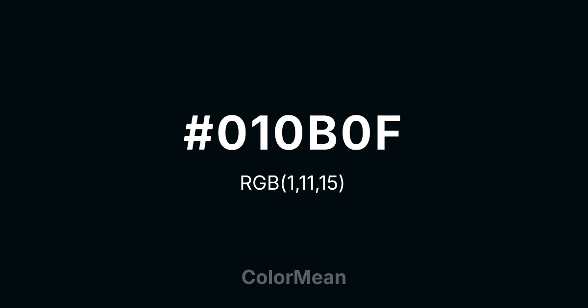#010B0F color swatch