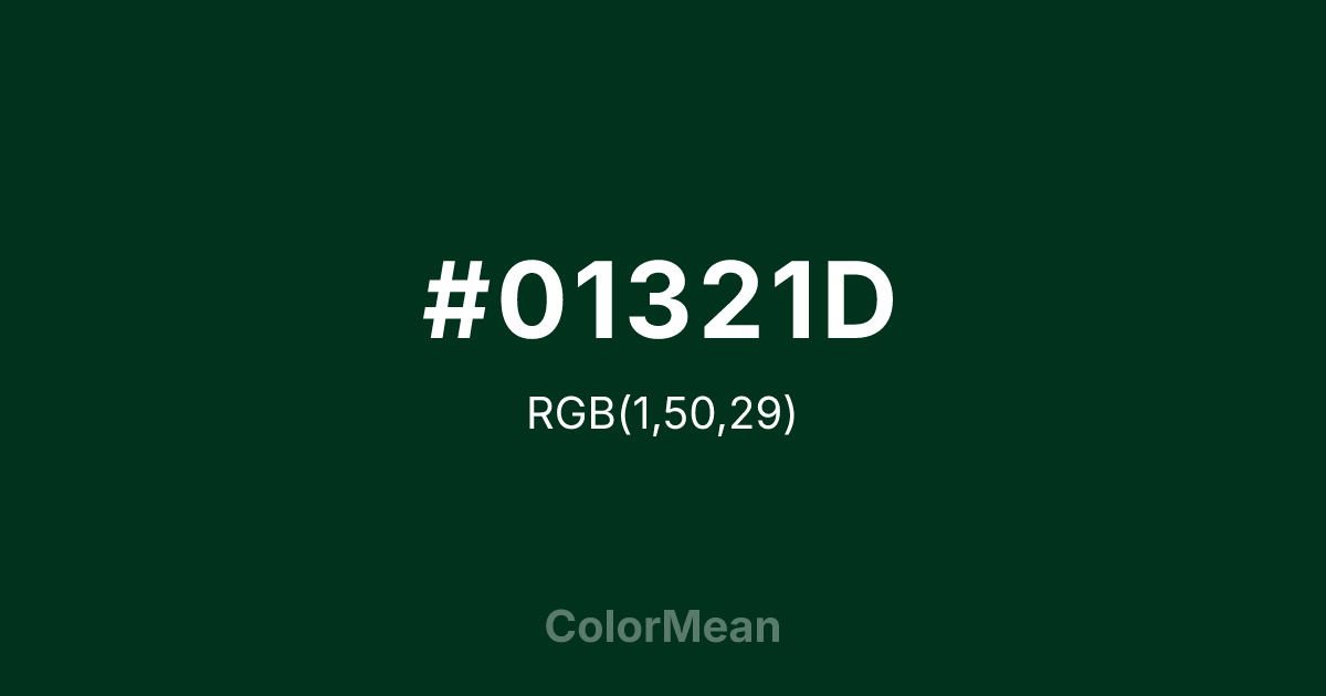 #01321D color swatch