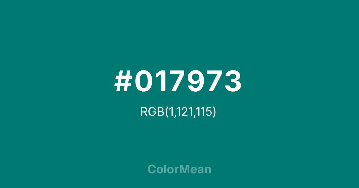 #017973 color swatch