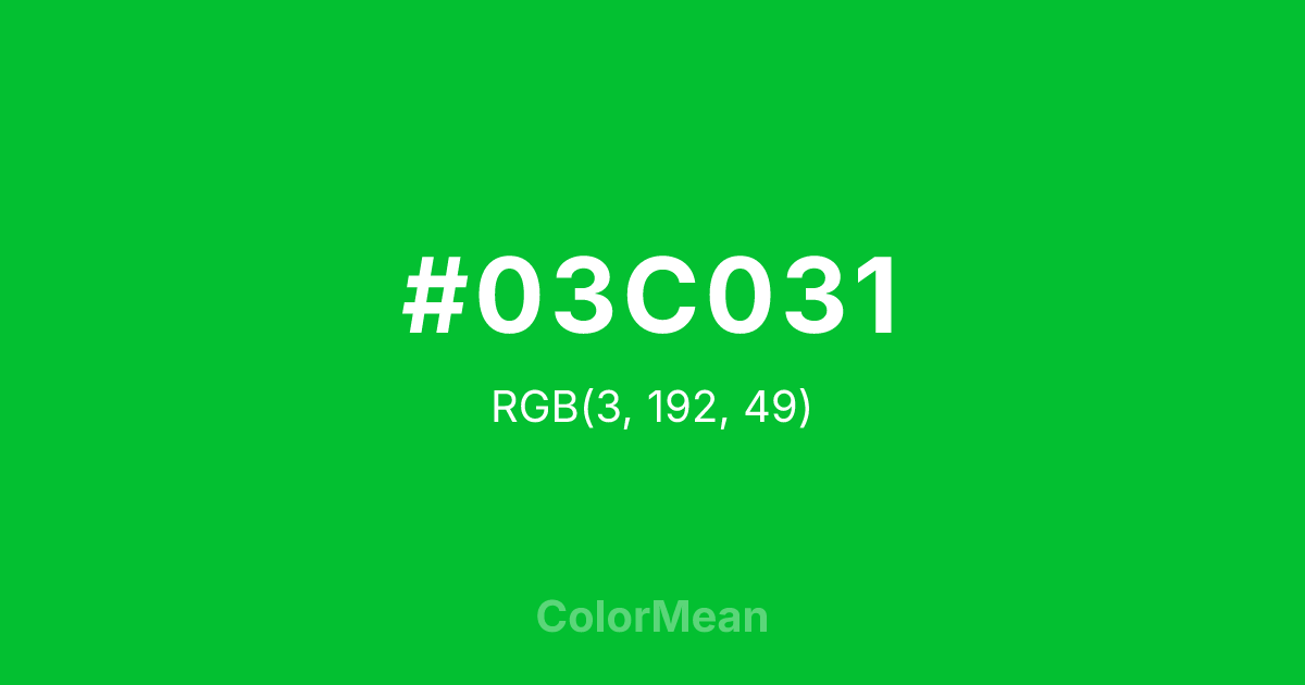#03C031 color swatch