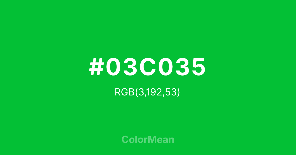 #03C035 color swatch