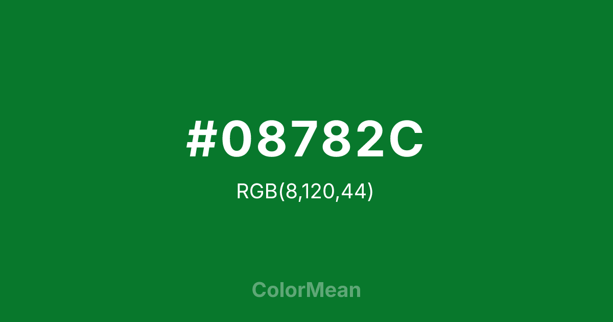 #08782C color swatch