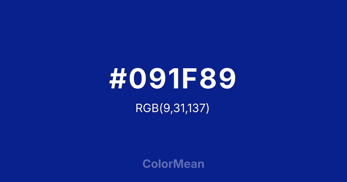 #091F89 color swatch