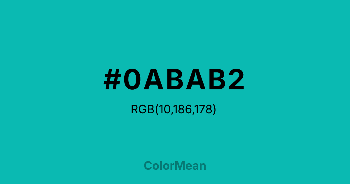 #0ABAB2 color swatch