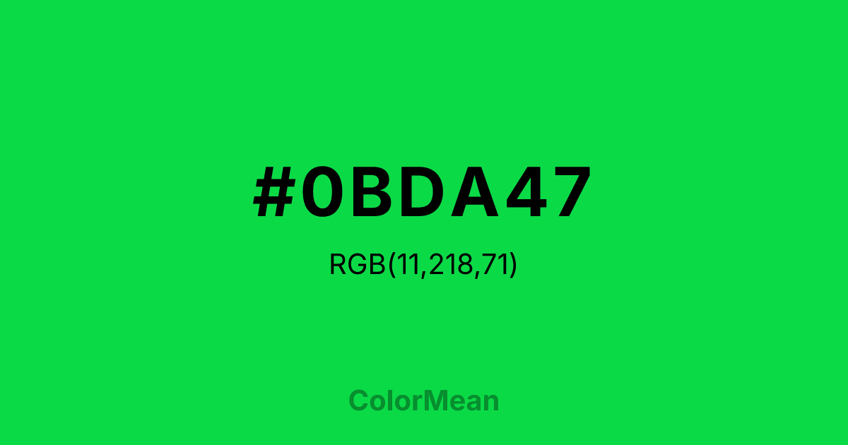 #0BDA47 color swatch