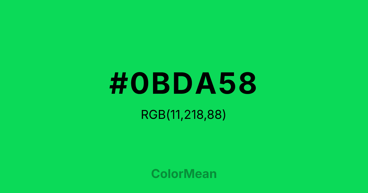 #0BDA58 color swatch