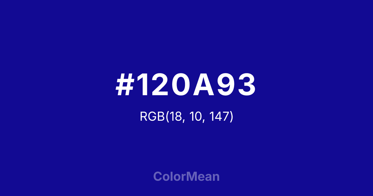 #120A93 color swatch