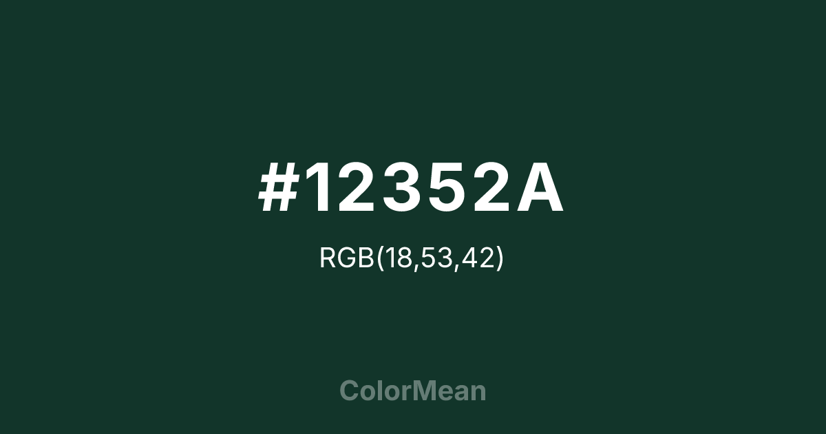 #12352A color swatch
