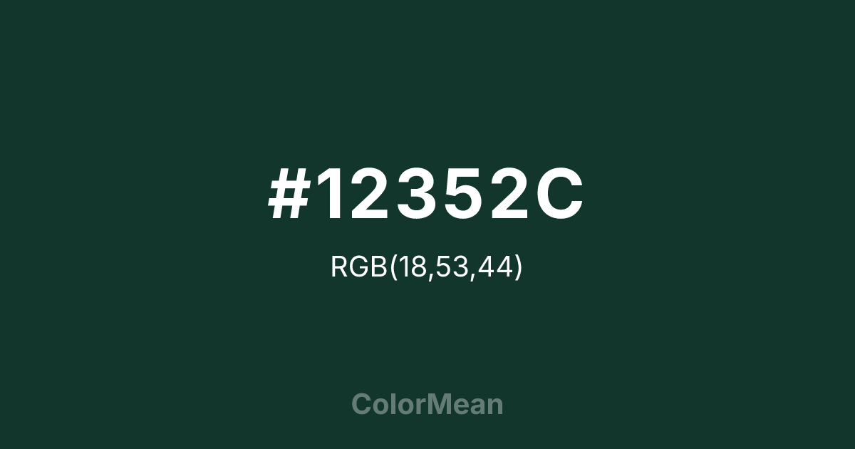 #12352C color swatch
