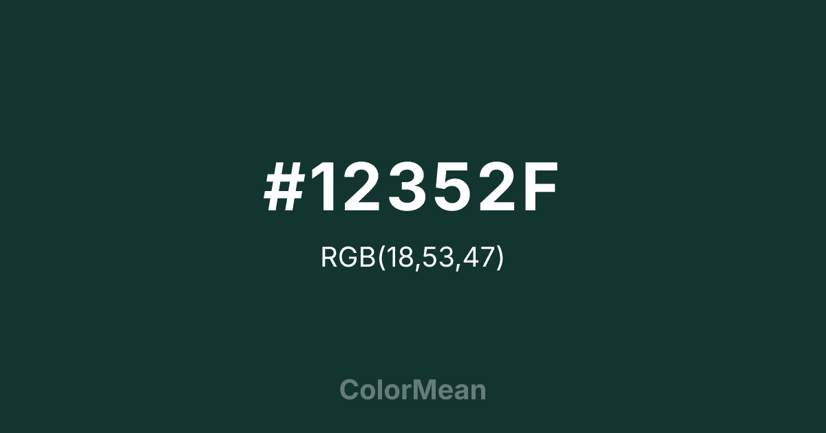 #12352F color swatch