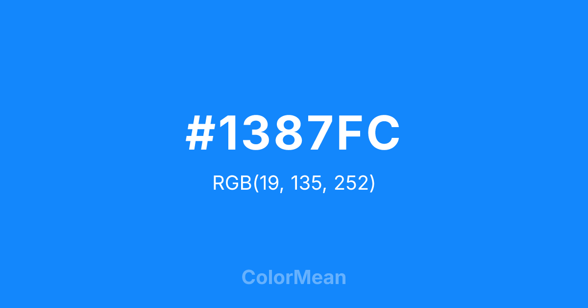 #1387FC color swatch