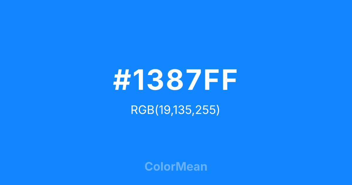 #1387FF color swatch